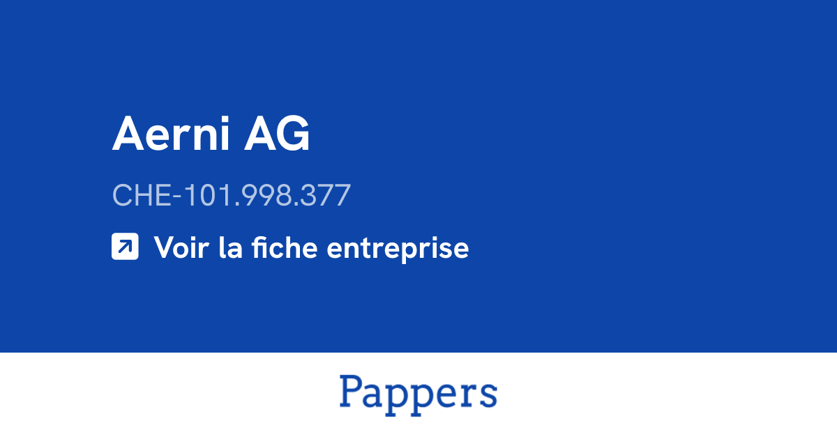 Aerni AG (CHE-101.998.377) : Umsatz & Geschäftsführer