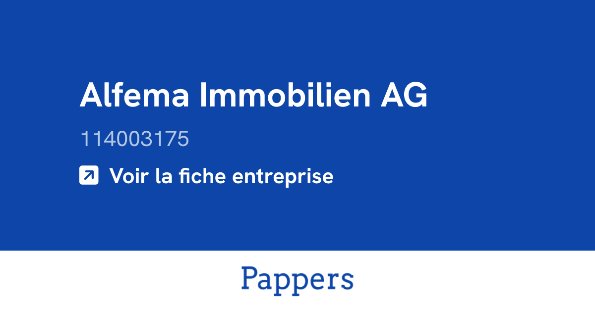Alfema Immobilien AG (114003175) : Chiffre d'affaires & dirigeants