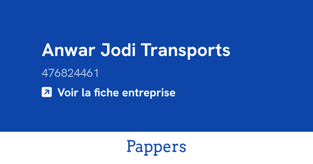 Anwar Jodi Transports (476824461) : Umsatz & Geschäftsführer
