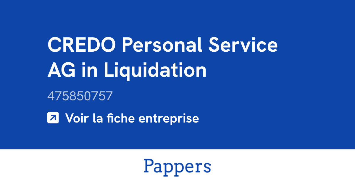 CREDO Personal Service AG in Liquidation (475850757) : Umsatz ...