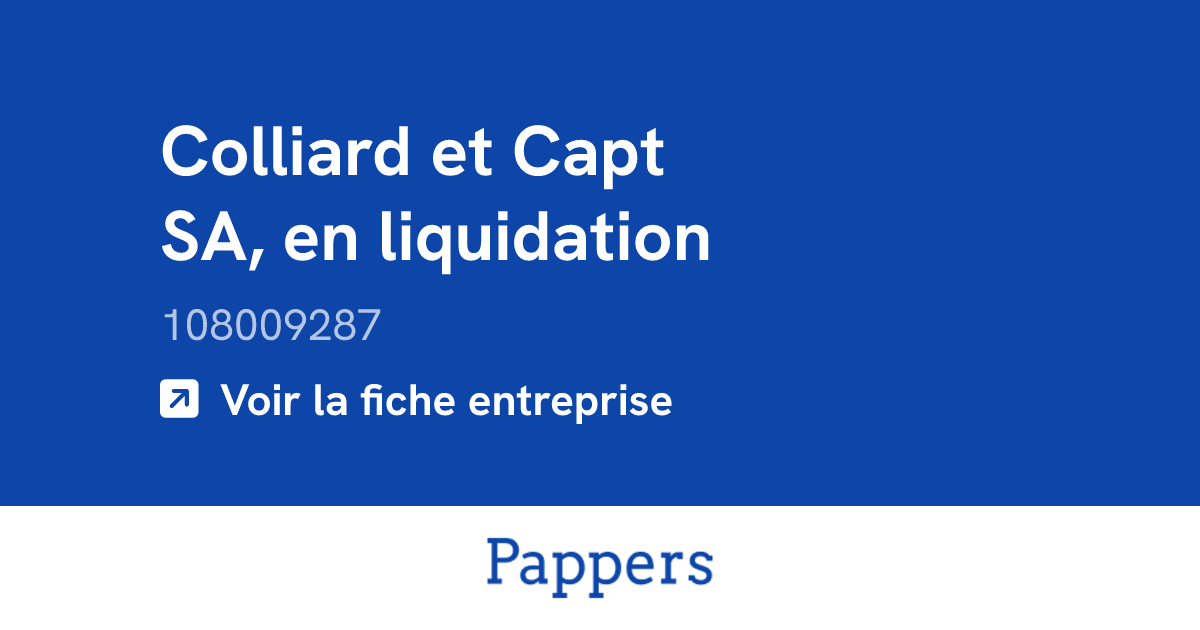 Colliard et Capt SA, en liquidation (108009287) : Umsatz & Geschäftsführer