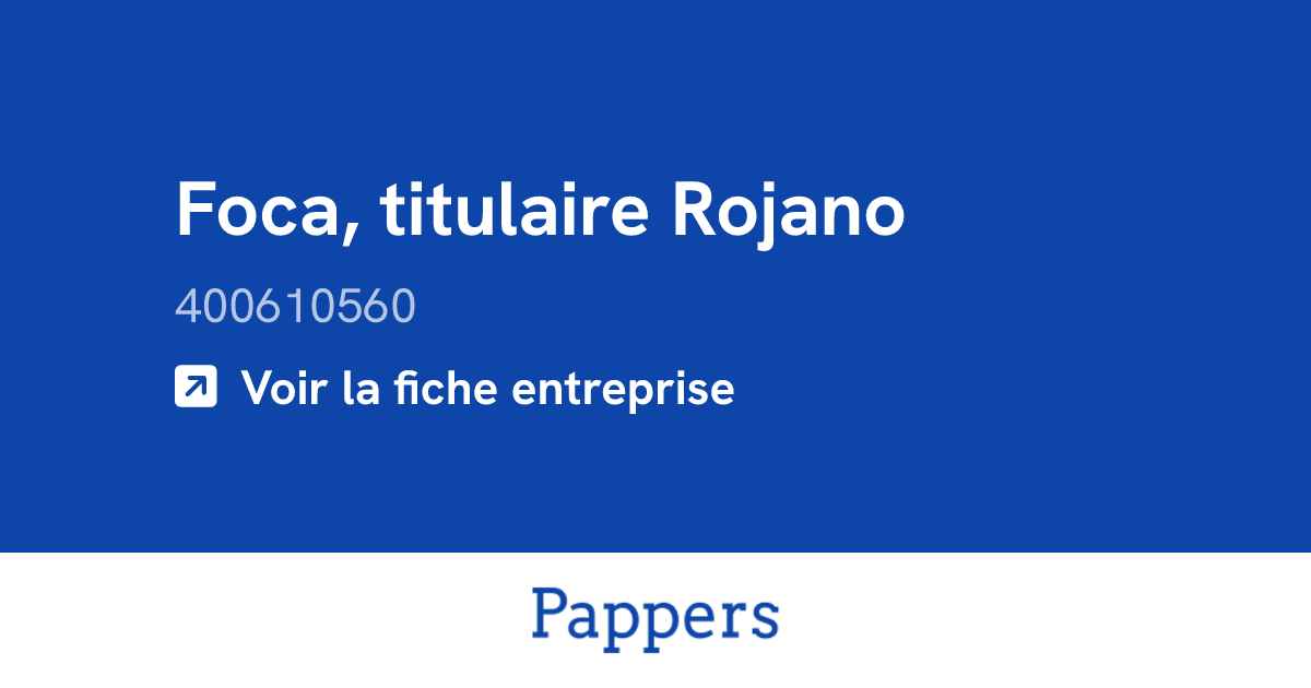 Foca, titulaire Rojano (400610560) : Umsatz & Geschäftsführer