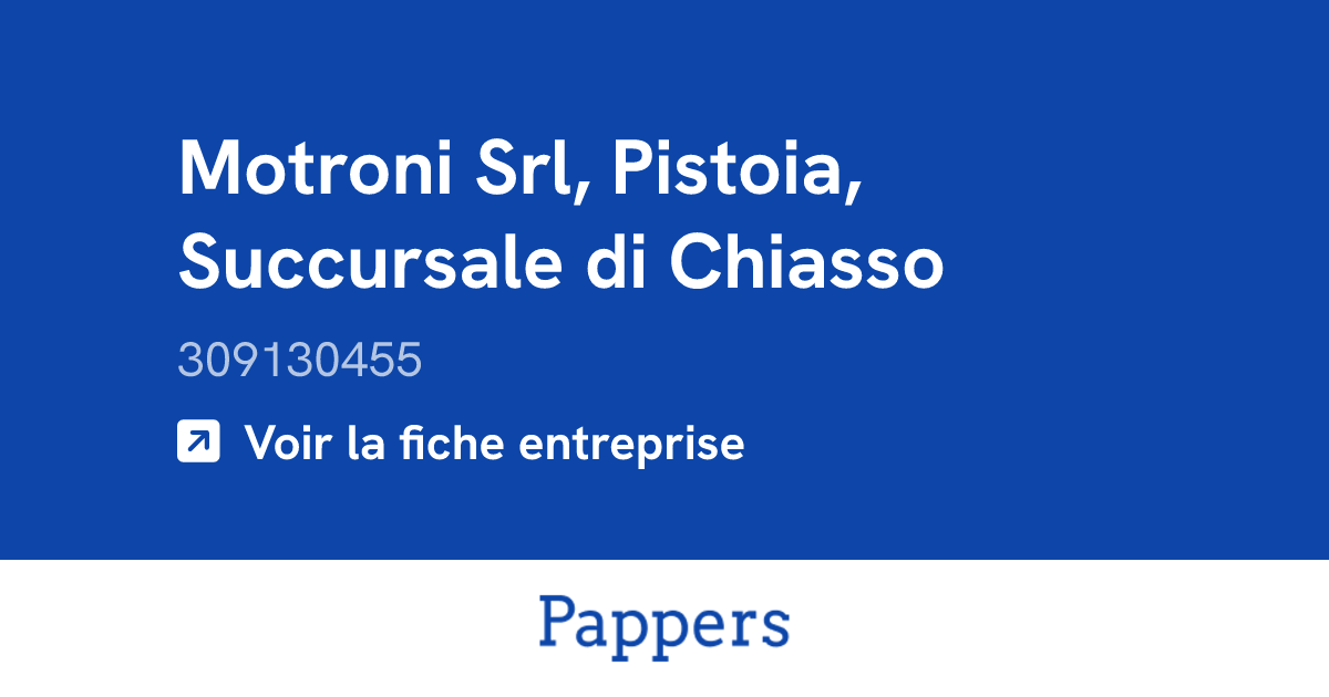 Motroni Srl, Pistoia, Succursale di Chiasso (309130455) : Umsatz ...