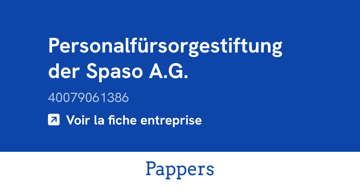 Personalfürsorgestiftung der Spaso A.G. (40079061386) : Umsatz ...