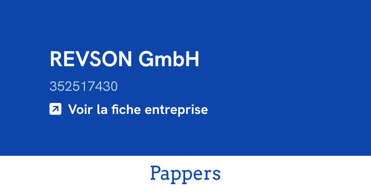 REVSON GmbH (352517430) : Chiffre d'affaires & dirigeants