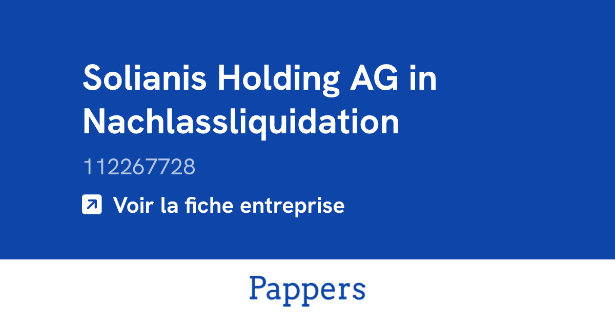 Solianis Holding AG in Nachlassliquidation (112267728) : Umsatz ...
