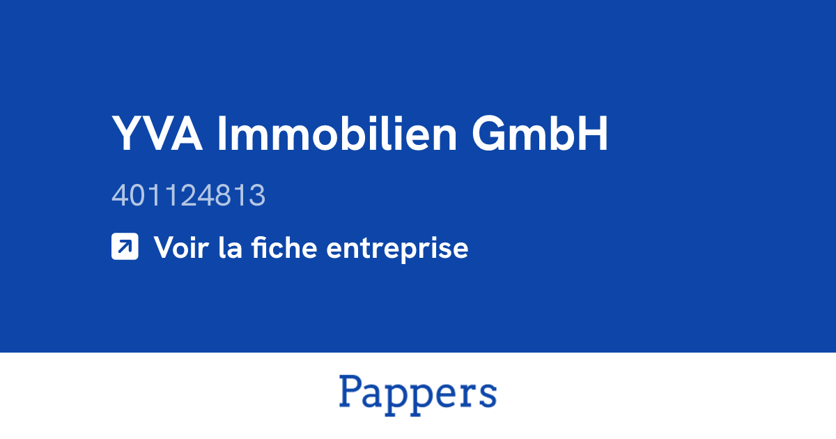 YVA Immobilien GmbH (401124813) : Chiffre d'affaires & dirigeants